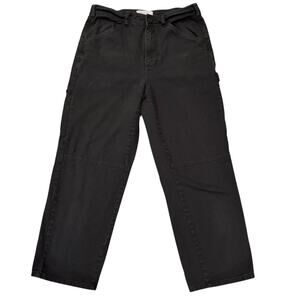 Everlane Forest Green High Rise Wide Leg Crop Cotton Carpenter Utility Pant 8x26